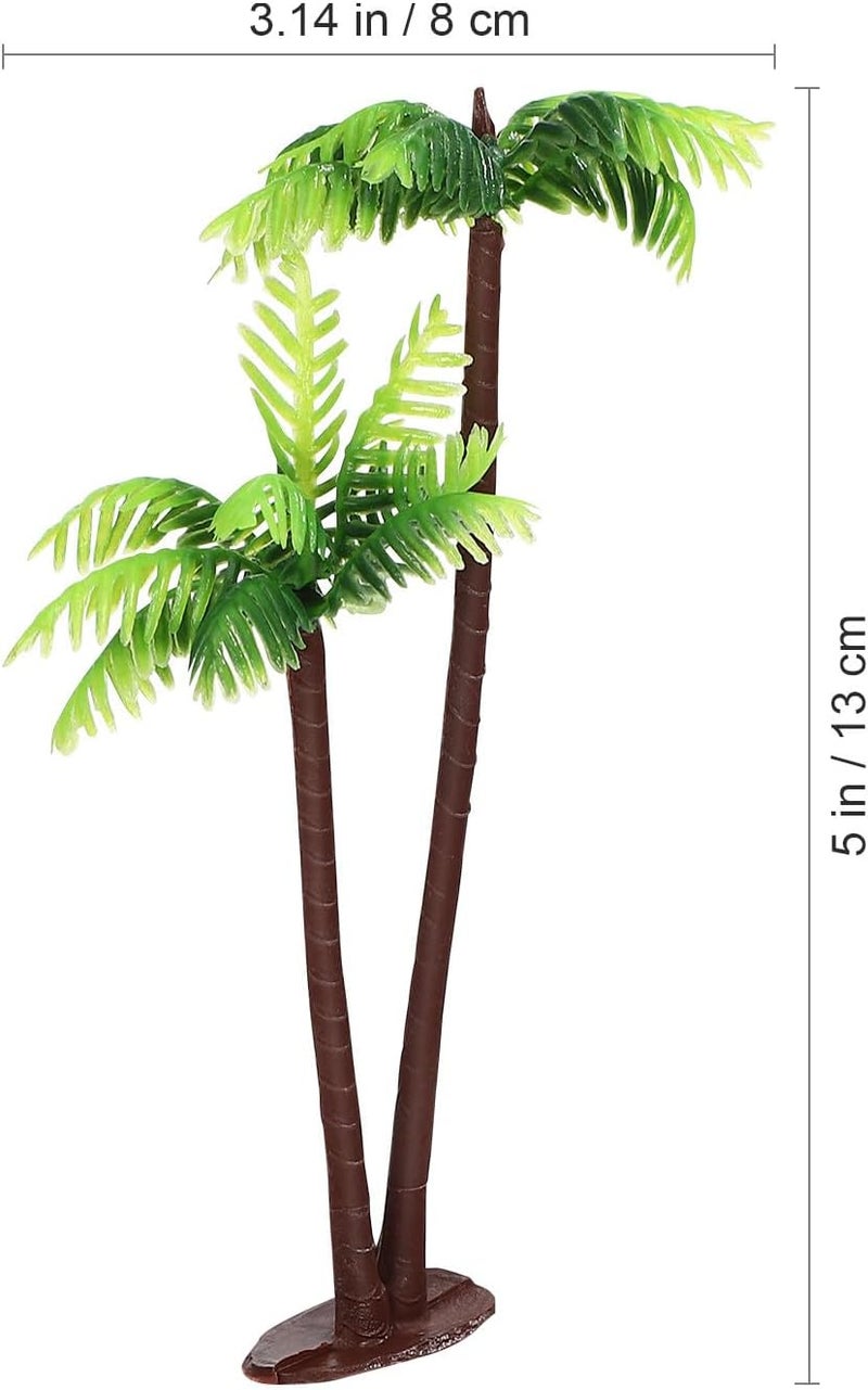 12pcs Miniature Palm Trees: Tropical Coconut Model Trees - 13 Cm/5.12 Inch Diorama Decor Train Layout Scenery Cake Toppers Architectural Sandbox Supplies - Image 2