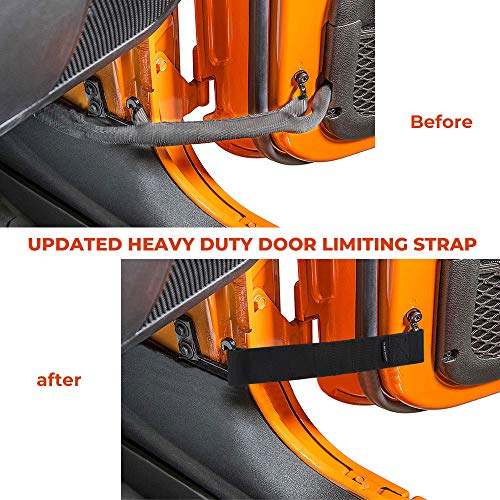 JoyTutus Door Limiting Straps Compatible with Wrangler, 2 Pack Updated Heavy Duty Strong Adjustable Door Limiting Check Strap for Wrangler CJ YJ TJ JK JKU JL JLU 1996 to 2024 Load 1000 Lb - Image 3