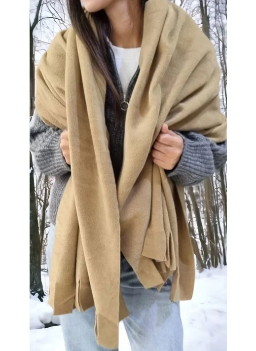 Tezzgelsin Women's Winter Tasseled Fleece Shawl