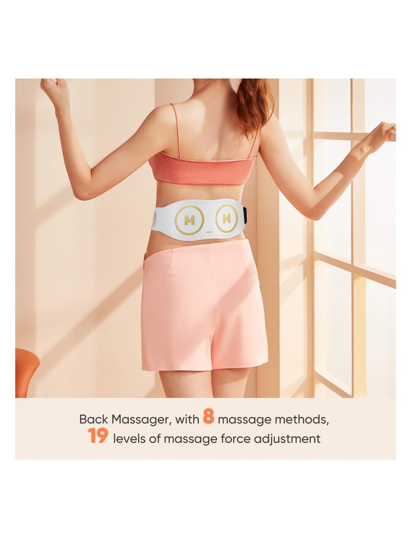 SYOSI Back Massager, Shiatsu Back Massager, Portable Electric Back Massager, For Back Pain deep Tissue, Heating Pad, Back Massager Belt Cordless, Relieve pain, Gift for Women (White) - Image 2