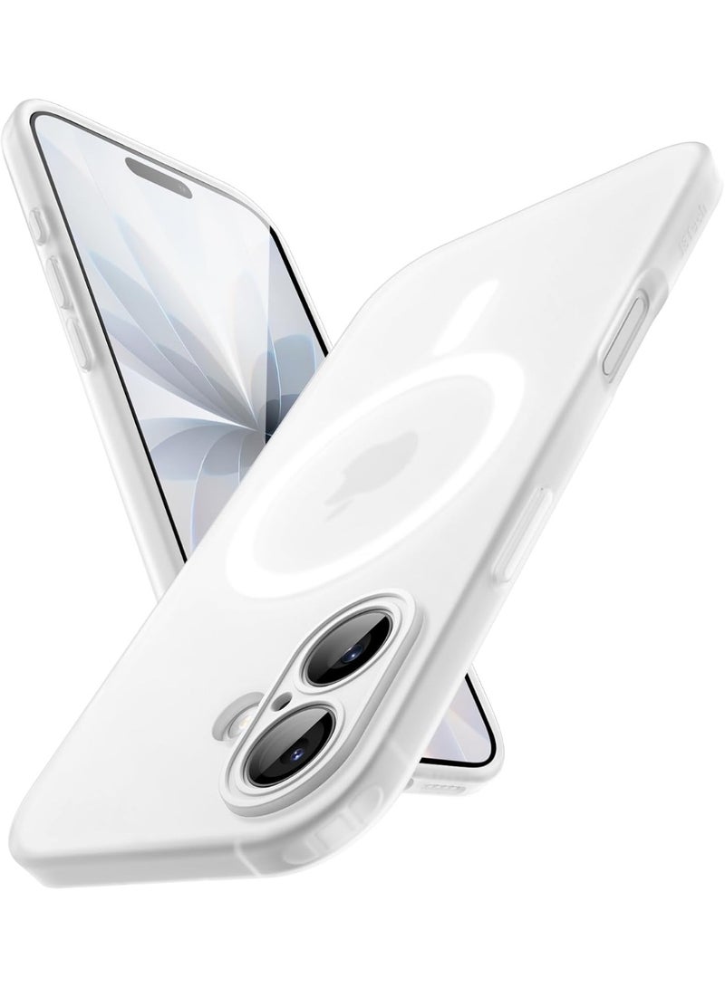 أكاليكس جراب مغناطيسي غير لامع لهاتف iPhone 17، متوافق مع MagSafe، غطاء فاخر مطلي، جراب هاتف واقي مقاوم للصدمات ناعم غير لامع من مادة TPU، (أبيض) - Image 1