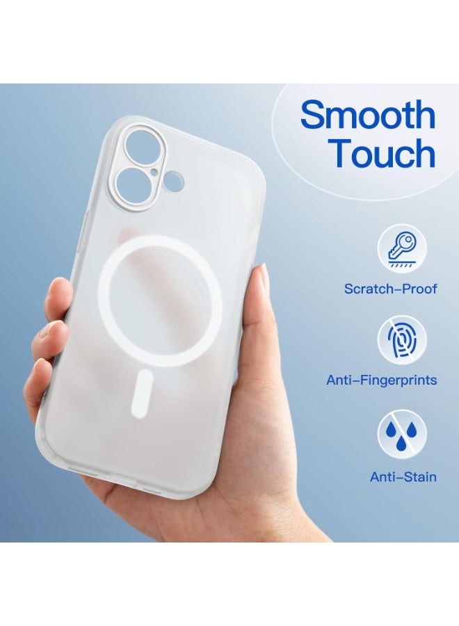 أكاليكس جراب مغناطيسي غير لامع لهاتف iPhone 17، متوافق مع MagSafe، غطاء فاخر مطلي، جراب هاتف واقي مقاوم للصدمات ناعم غير لامع من مادة TPU، (أبيض) - Image 2