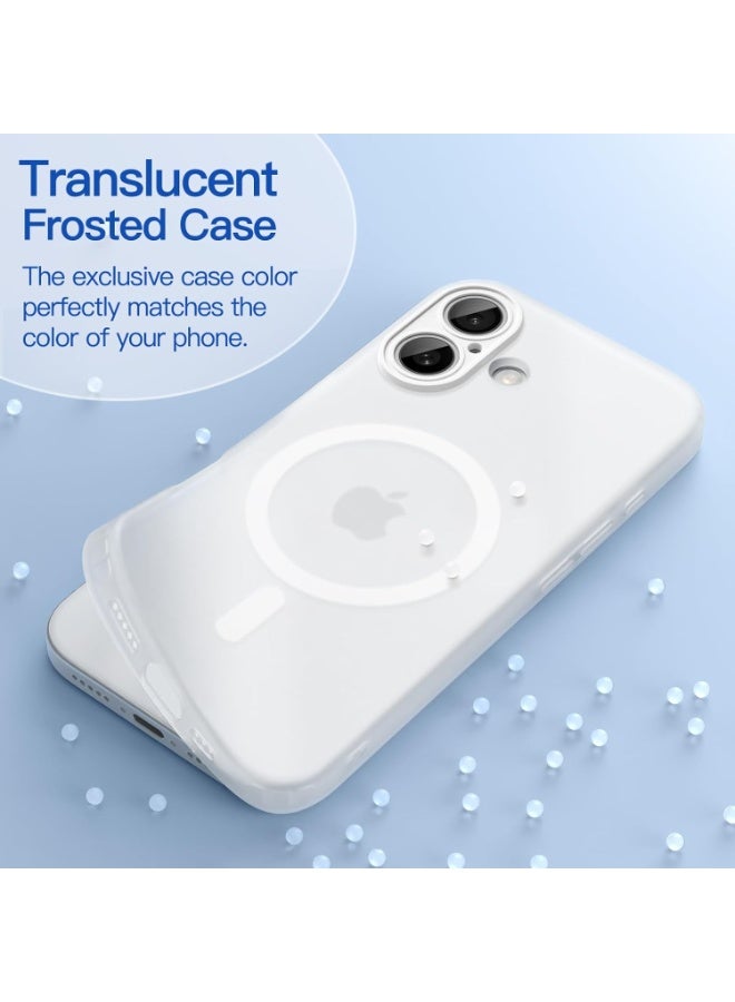 أكاليكس جراب مغناطيسي غير لامع لهاتف iPhone 17، متوافق مع MagSafe، غطاء فاخر مطلي، جراب هاتف واقي مقاوم للصدمات ناعم غير لامع من مادة TPU، (أبيض) - Image 4