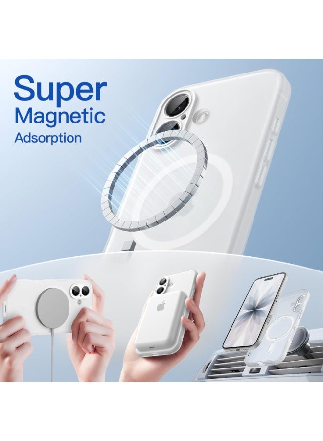 أكاليكس جراب مغناطيسي غير لامع لهاتف iPhone 17، متوافق مع MagSafe، غطاء فاخر مطلي، جراب هاتف واقي مقاوم للصدمات ناعم غير لامع من مادة TPU، (أبيض) - Image 5