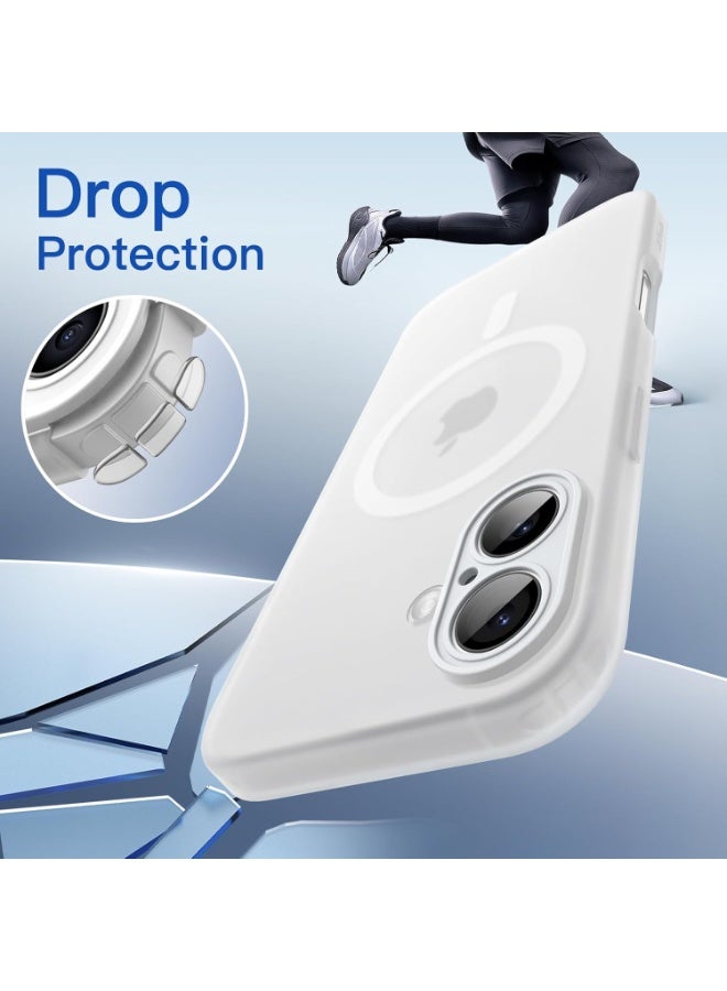 أكاليكس جراب مغناطيسي غير لامع لهاتف iPhone 17، متوافق مع MagSafe، غطاء فاخر مطلي، جراب هاتف واقي مقاوم للصدمات ناعم غير لامع من مادة TPU، (أبيض) - Image 3