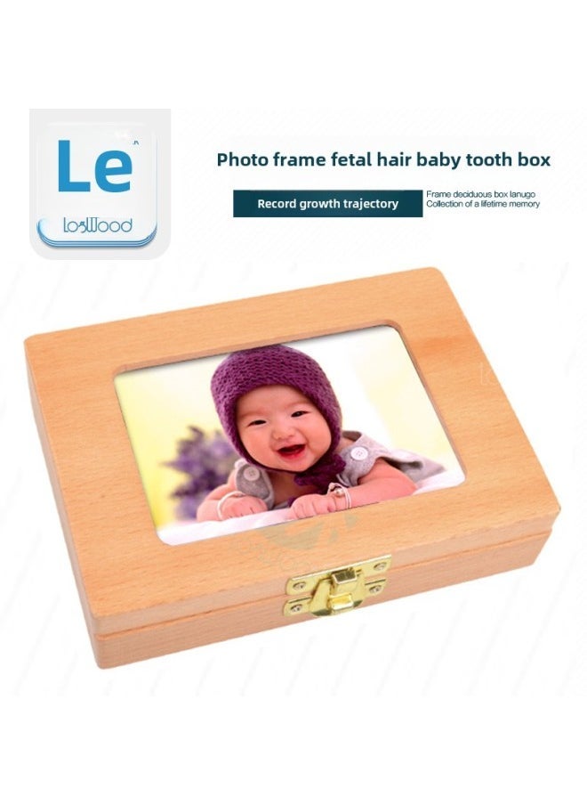 Tooth House Explosions Children's Boys And Girls Baby Teeth Box Wooden Photo Frame Teeth Fetal Hair Collection Memorial Preservation Box-Color:Photo Frame Milk Tooth Box (Crown Groove)  - Image 3
