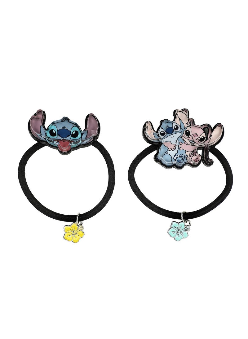 Bioworld - Disney Stitch  Angel 2Piece Stretchy Hair Tie Set - Image 1