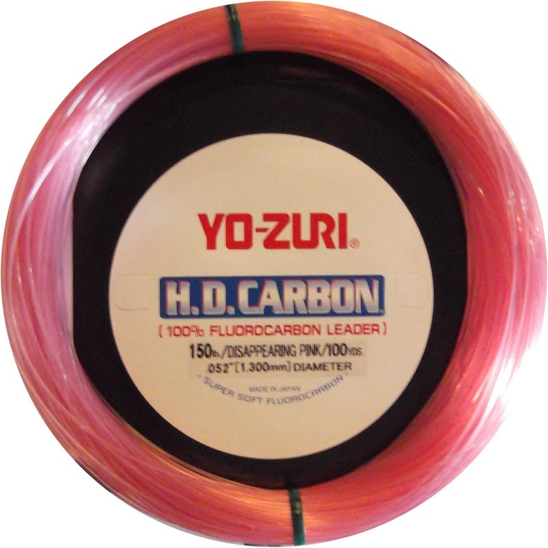 Yo-Zuri H.D. Carbon 100% Fluorocarbon Leader Line, 130-Pound, Disappearing Pink, 30-Yard