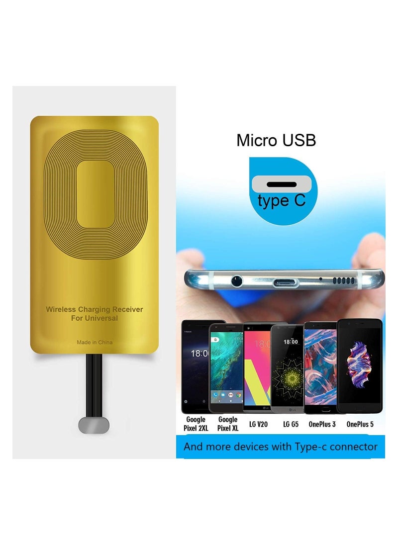 Generic - 2 PCS Type C QI Wireless Charging Receiver, Compatible with Google Pixel 2 XL, LG V20, HTC 10, Nexus 6P, Huawei Mate 9/10/11, Ultra-Slim, 5W, 1000mAh, Works with All Wireless Chargers, Fast Charging - Image 1