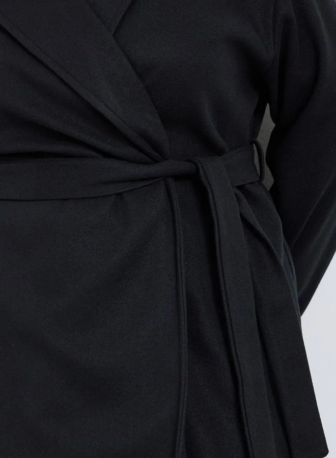 Styli Plus Size Midi Wool Like Belted Coat