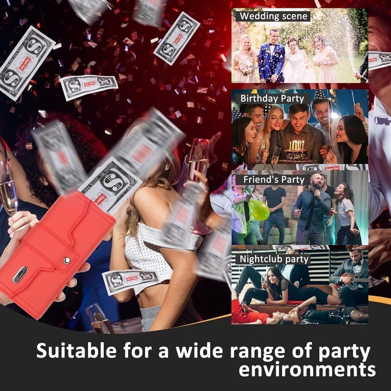 Money Gun with Prop Money Wallet Cash Cannon Money Shooter Toy Gun with Prop Money Cash Gun Money Spray Gun for Real Money with Fake 100 Dollar Bills 100PCS for Game Movies Party Supplies - Image 4