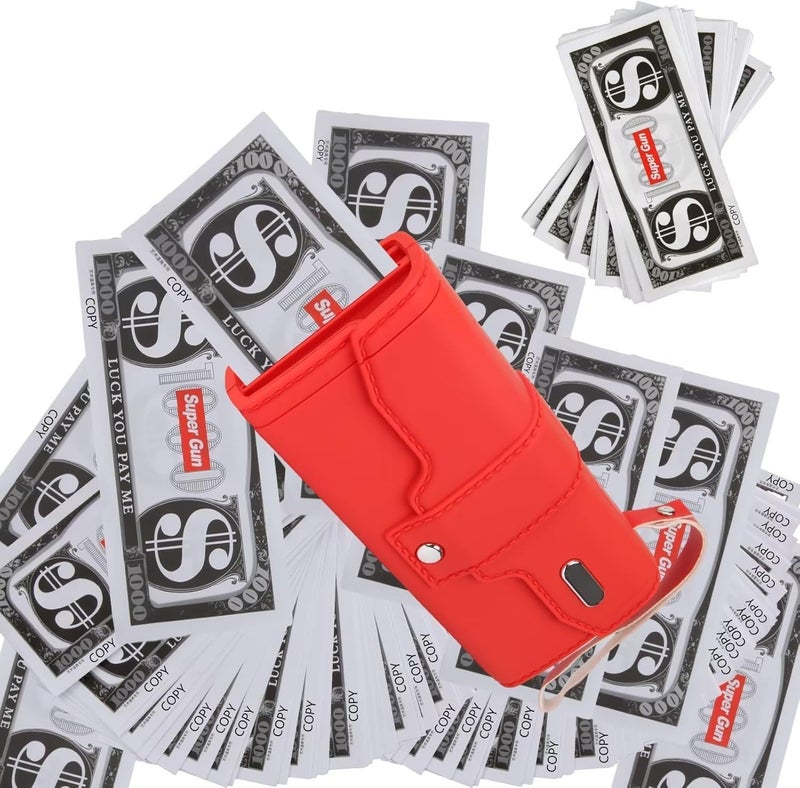 Money Gun with Prop Money Wallet Cash Cannon Money Shooter Toy Gun with Prop Money Cash Gun Money Spray Gun for Real Money with Fake 100 Dollar Bills 100PCS for Game Movies Party Supplies - Image 1