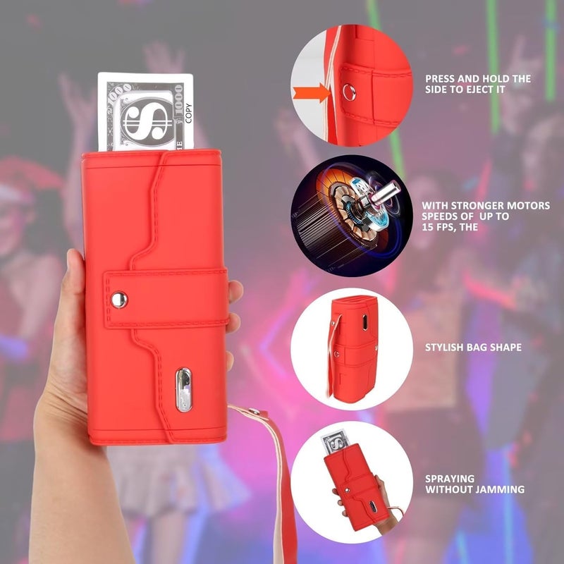 Money Gun with Prop Money Wallet Cash Cannon Money Shooter Toy Gun with Prop Money Cash Gun Money Spray Gun for Real Money with Fake 100 Dollar Bills 100PCS for Game Movies Party Supplies - Image 3