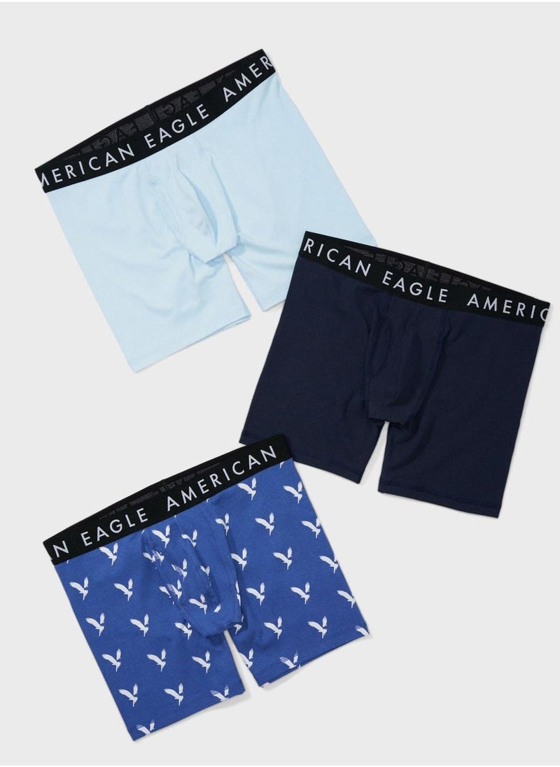 American Eagle - 3 Pack Logo Band Trunks - Image 1