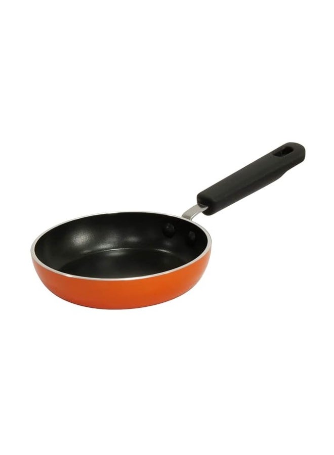 Meyer Non Stick Mini Fry Pan | Tadka Pan | Omelette Pan Non Stick | Egg Pan | Frying Pan Nonstick Small Size | Gas Stove Compatible, 12cm, Orange - Image 1
