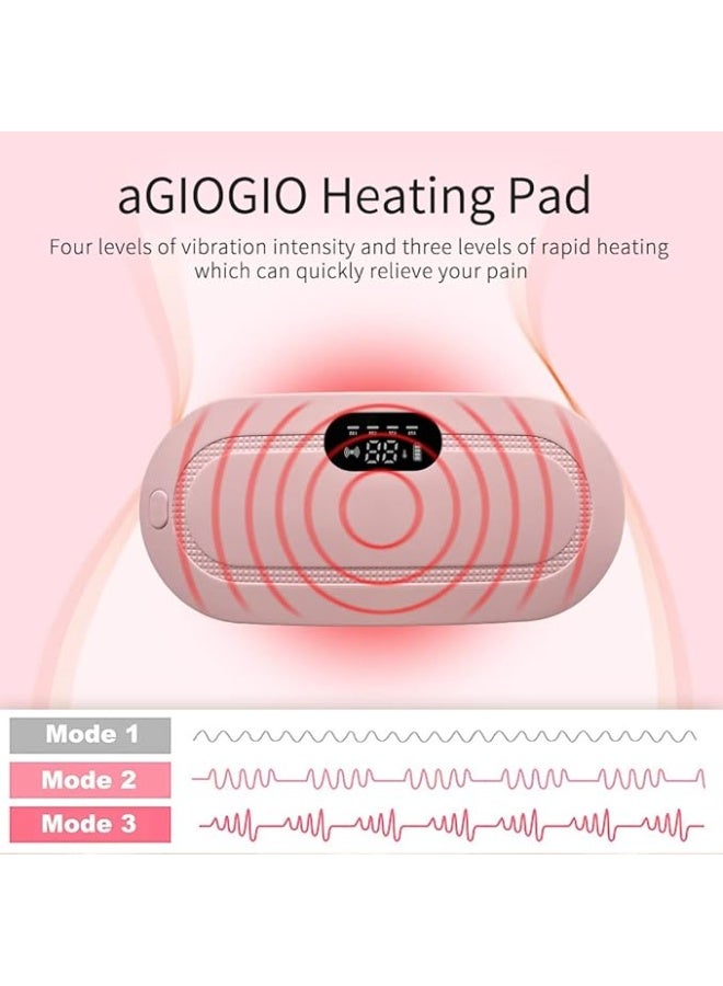 وسادة تدفئة محمولة لاسلكية لتخفيف آلام الدورة الشهرية، مع 3 مستويات حرارة و4 أوضاع تدليك، دعم حراري للبطن والظهر للنساء - Image 2