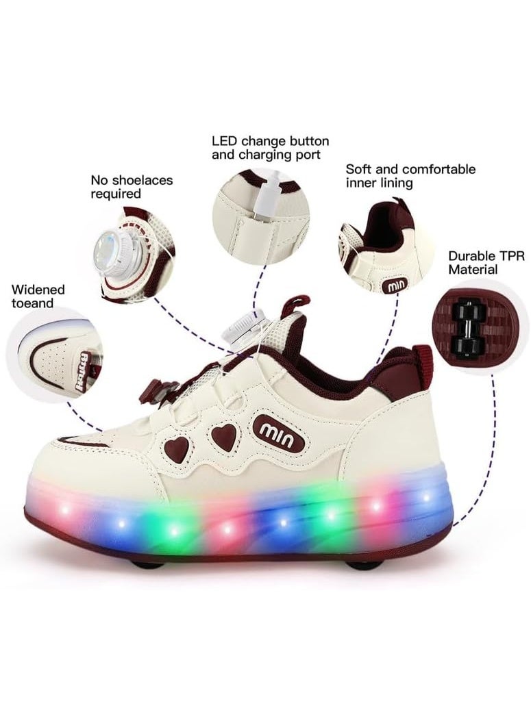 Lucky Kids Kids Roller Skates 4 Wheel Flashing Skate Shoes With Led Lights Usb Rechargeable Stylish & Fun For Boys & Girls - Image 2