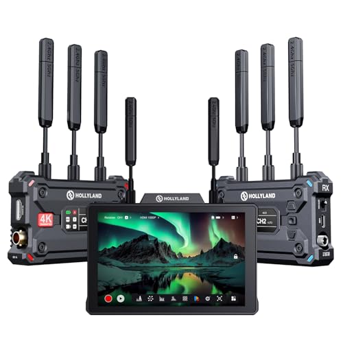 HollyView 4K Video Transmit Family - Pyro S (TX&RX) Wireless Transmitter Receiver and Pyro 7 Inch Wireless Transmitter/Receiver/Monitor (1 Set) - Image 1