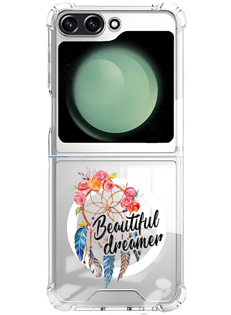 Theodor Magnetic Case for Samsung Galaxy Z Flip 6 Compatible with MagSafe Wireless Charging, Shockproof Phone Bumper Cover Beautiful Dreamer - Image 1