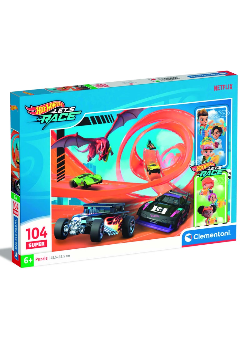 Clementoni Clementoni Puzzle Hot Wheels Loop Race 104 Pieces | Jigsaw Puzzle | Children's Puzzle | Preschool Learning Toys | Develops Problem Solving Skills | Made in Italy  - Image 1