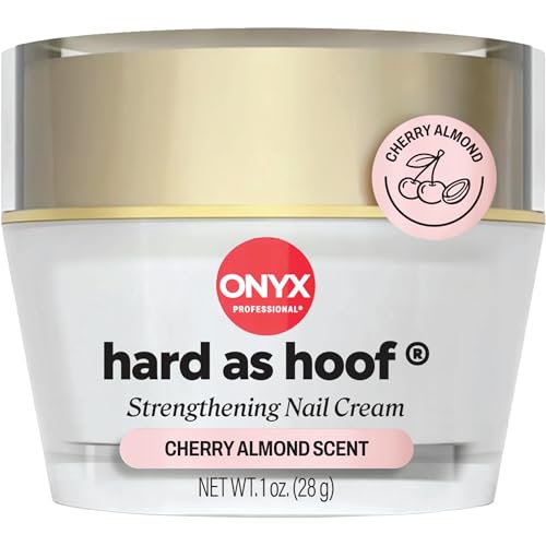 Onyx Professional Hard as Hoof Nail Strengthening Cream, Cherry Almond Scent - Made in USA, Nail Growth & Conditioning Cuticle Cream Stops Splits, Chips, Cracks & Strengthens Nails, 1 oz - Image 1