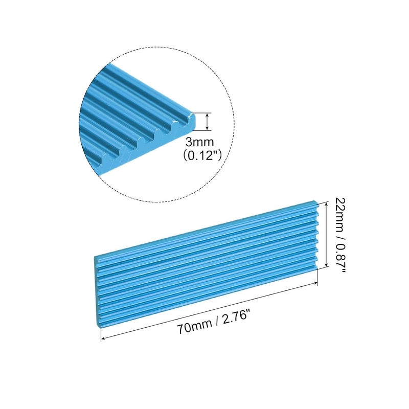 Tobo M.2 2280 Nvme SSD Heatsink Cooler with Thermal Pad Alloy Aluminum Heat Sink Cooling Sink for Laptop, 70x22x3mm, Light Blue TD-1228PC - Image 4