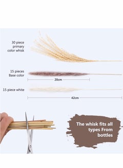 Generic 60 Pcs Dried Pampas Grass & Bunny Tails - Boho White Reed for Home Decor, Living Room, Balcony & Wedding Party  - Image 2