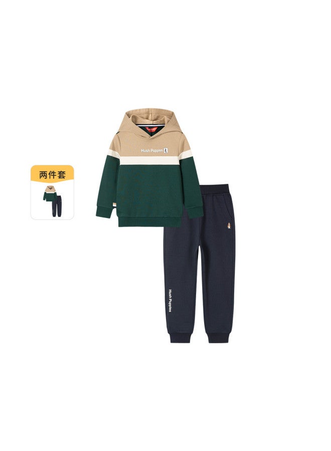 Hush Puppies Neutral Style Children's Sportswear Set Early Autumn Spring And Autumn Outfit Boys And Girls School Uniform Set - Image 2