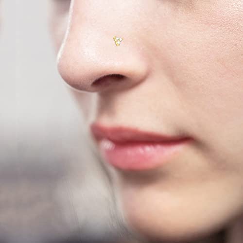 D.Bella 18G 20G 22G L Shaped Nose Studs Surgical Stainless Steel 1.5mm 2mm 2.5mm 3mm CZ Nose Rings For Women - Image 3