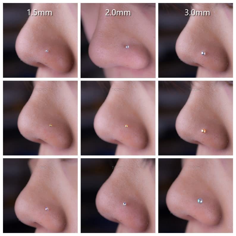 D.Bella 18G 20G 22G L Shaped Nose Studs Surgical Stainless Steel 1.5mm 2mm 2.5mm 3mm CZ Nose Rings For Women - Image 5