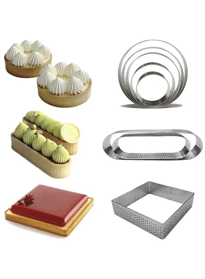 6 Pcs 2.36 Inch Stainless Steel Round Mousse Ring Punching Tower Kit Baking Mold Manual Use For Cake Desserts - Image 4