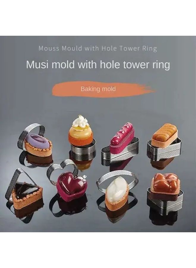 6 Pcs 2.36 Inch Stainless Steel Round Mousse Ring Punching Tower Kit Baking Mold Manual Use For Cake Desserts - Image 5