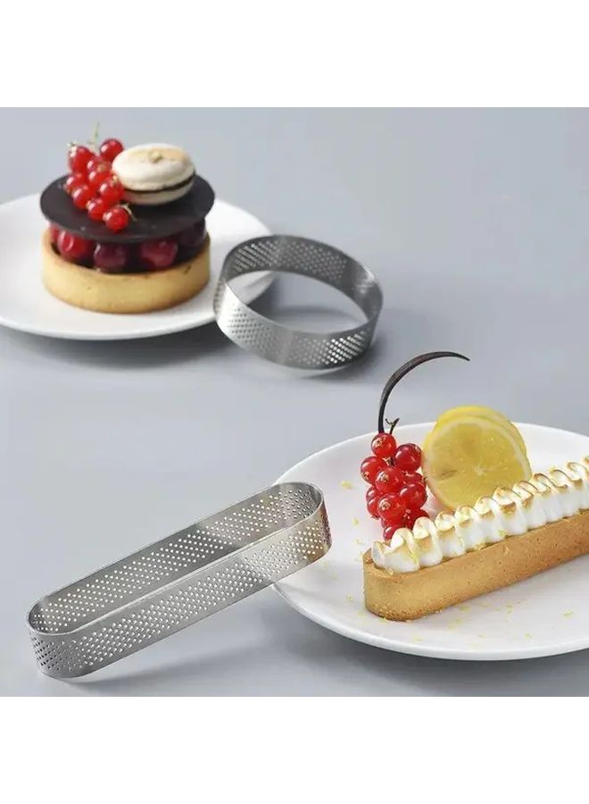 6 Pcs 2.36 Inch Stainless Steel Round Mousse Ring Punching Tower Kit Baking Mold Manual Use For Cake Desserts - Image 2