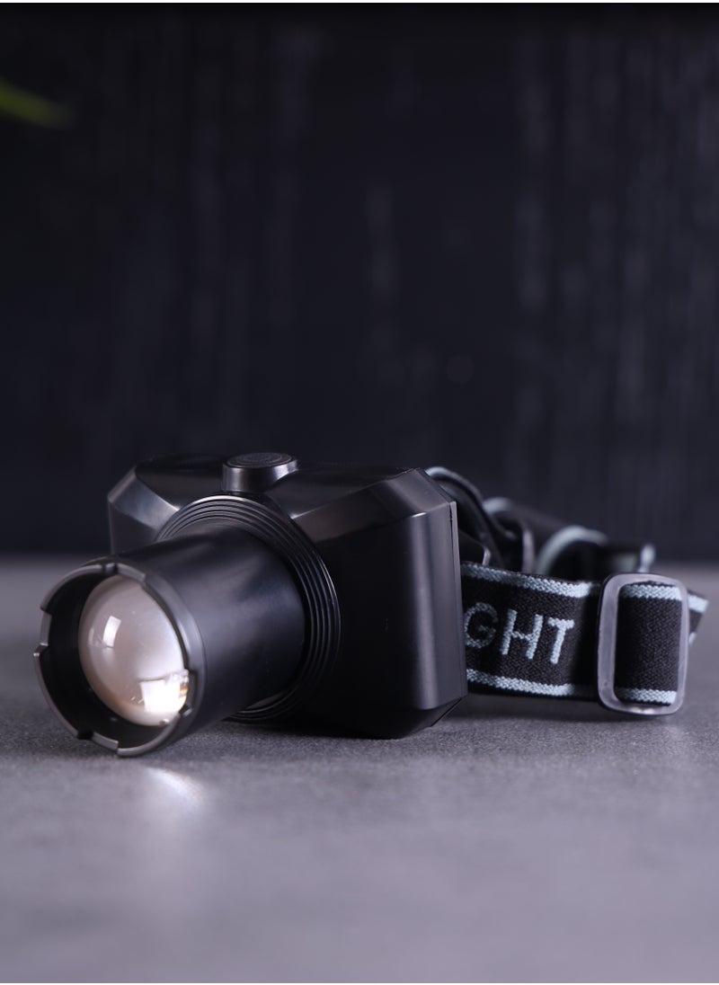GEEPAS - Rechargeable Zoomable LED Headlamp Waterproof | Comes with 3.7V 4000mAh Lithium Battery 14 Hours Working Time| 5W High Power LED, Type-C Charging| Low Energy Consumption, 2 Years Warranty GHL51086Z - Image 1