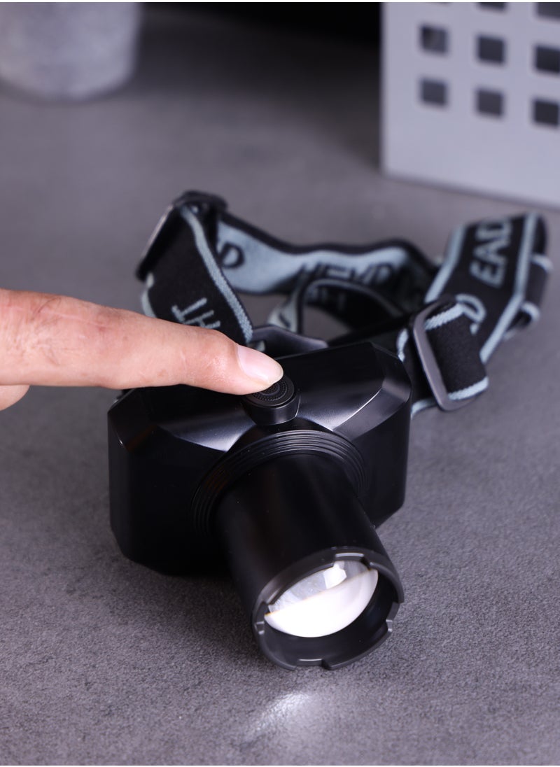 GEEPAS - Rechargeable Zoomable LED Headlamp Waterproof | Comes with 3.7V 4000mAh Lithium Battery 14 Hours Working Time| 5W High Power LED, Type-C Charging| Low Energy Consumption, 2 Years Warranty GHL51086Z - Image 1