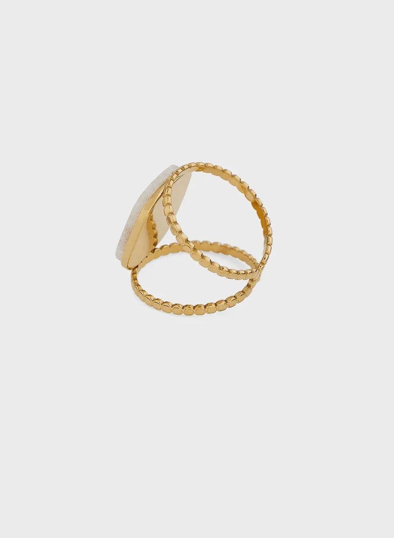 Lady Mauve NASH SQUARE STAR PENDANT NATURAL STONE RING