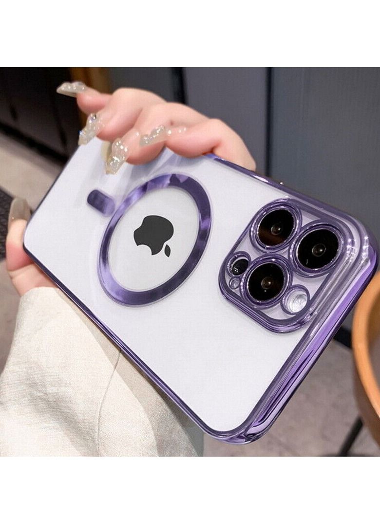 For iPhone 14 Pro Max Clear Case Slim Plating MagSafe Magnetic Cover - Image 2