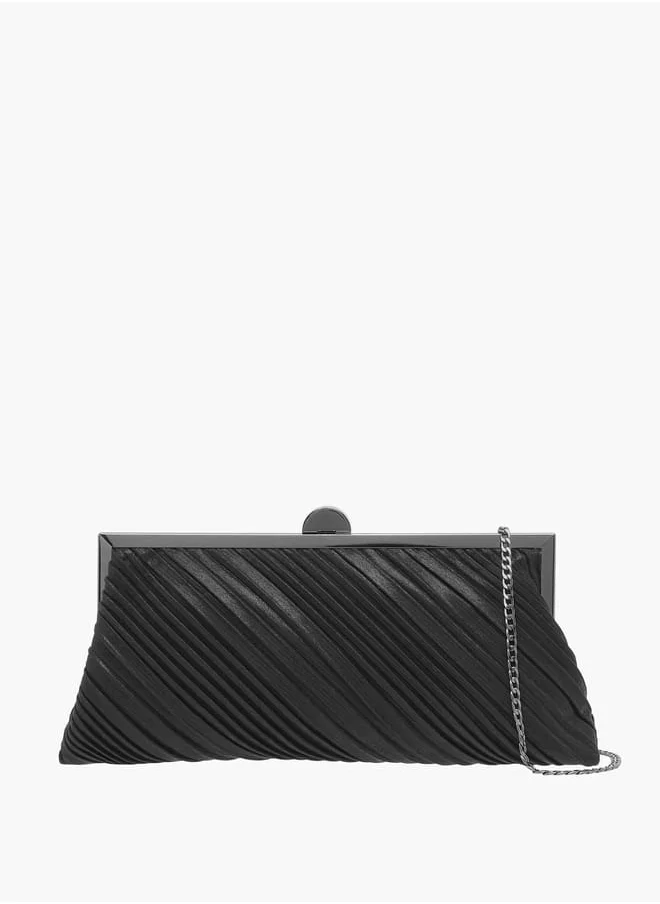 Celeste Women Textured Clutch with Chain Strap