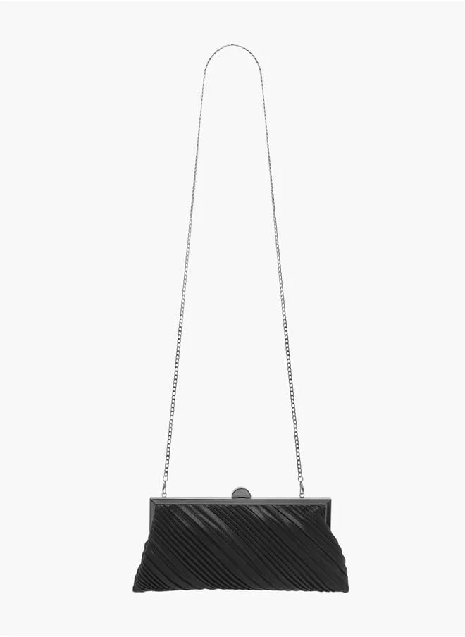 Celeste Women Textured Clutch with Chain Strap