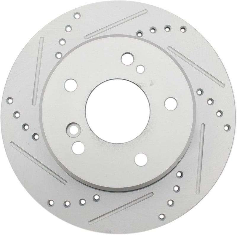 TRQ Rear Brake Rotors Set Premium G-Coated 2 Piece Slotted X Drilled Driver & Passenger Side Compatible with 04-08 Chrysler 87-11 Mercedes-Benz - Image 5