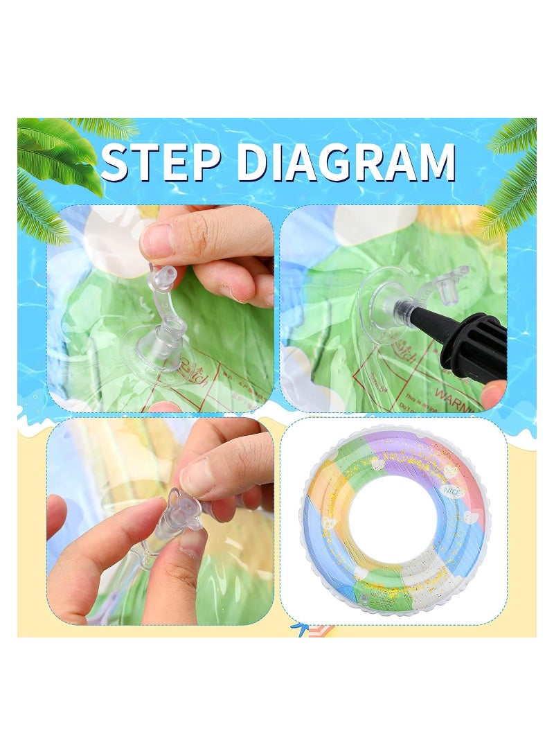 SYOSI Inflatable Swimming Ring, Pool Float Toys Rubber Ring, Swimming Pool Floats Ring with Sequins, Rainbow Floating Ring Durable Swim Ring, for Kids Boys Girls Summer Pool Party, Ocean, Lake, River - Image 4