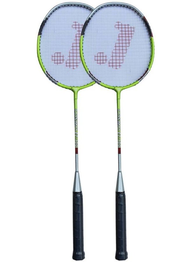 Jaspo Jaspo Cosmo EZ 100 NANOTECH II Dual Green Strung Badminton Racquet  (Pack of: 2, 95 g) - Image 1