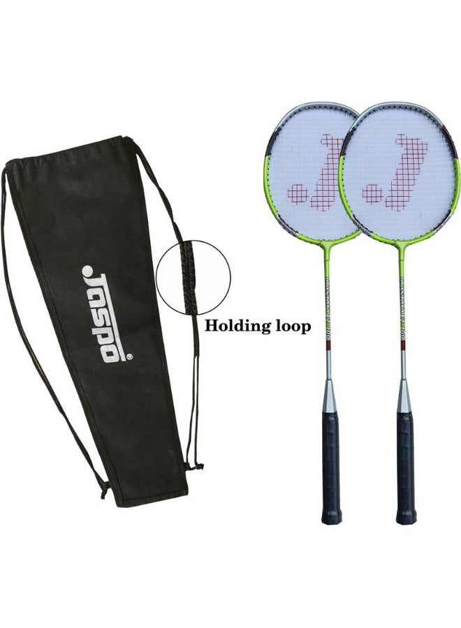 Jaspo Jaspo Cosmo EZ 100 NANOTECH II Dual Green Strung Badminton Racquet  (Pack of: 2, 95 g) - Image 2