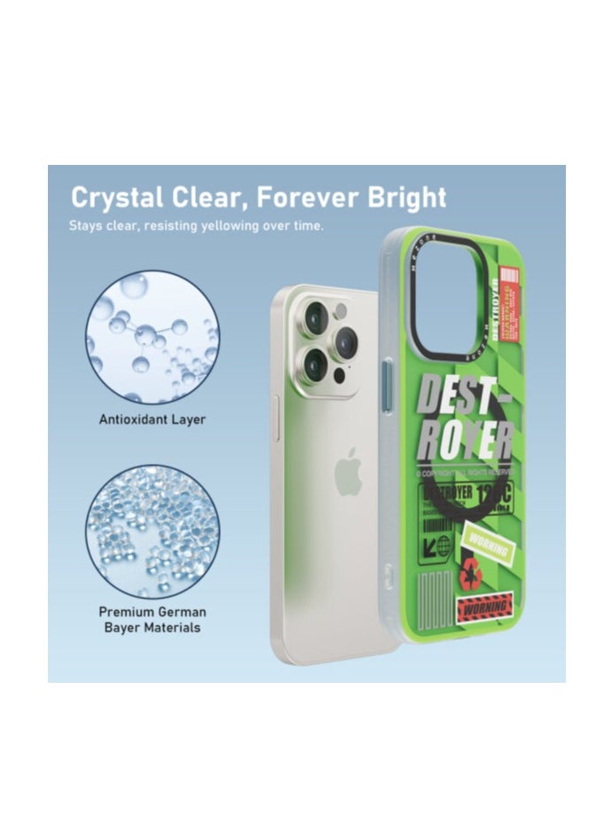 Destroyer iPhone 15 Pro MagSafe Case, Shockproof & Reinforced Corners With Airguard, Strong Magnetic Lock, Anti-Yellowing & Detachable Metal Button, Yellow Green - pzsku/ZD299A754B427F230FFA8Z/45/_/1718110088/af3355b3-98bd-4fd3-8382-8457207f362d