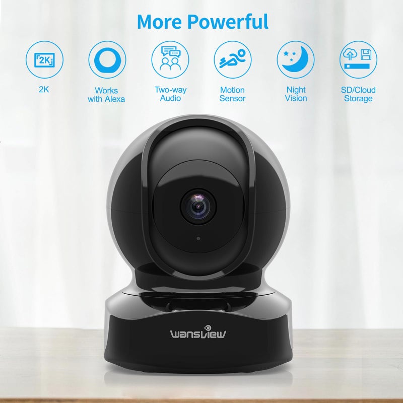 wansview Wireless Security Camera, IP Camera 1080P HD Wansview, WiFi Home Indoor Camera for Baby/Pet/Nanny, Motion Detection, 2 Way Audio Night Vision, Compatible with Alexa, with TF Card Slot and Cloud - Image 2