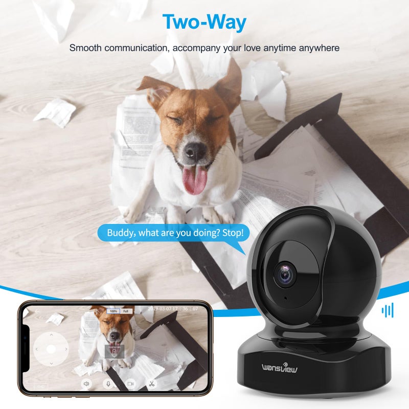 wansview Wireless Security Camera, IP Camera 1080P HD Wansview, WiFi Home Indoor Camera for Baby/Pet/Nanny, Motion Detection, 2 Way Audio Night Vision, Compatible with Alexa, with TF Card Slot and Cloud - Image 4