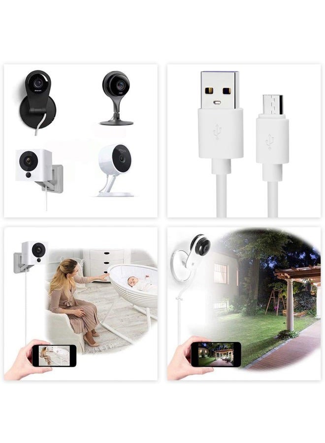 Smays 13ft Micro USB Cable for Wyzecam, YI Dome Camera, Arlo Q Camera, Nest Cam, Dropcam, Samsung Andoird Charging Cable - Image 2