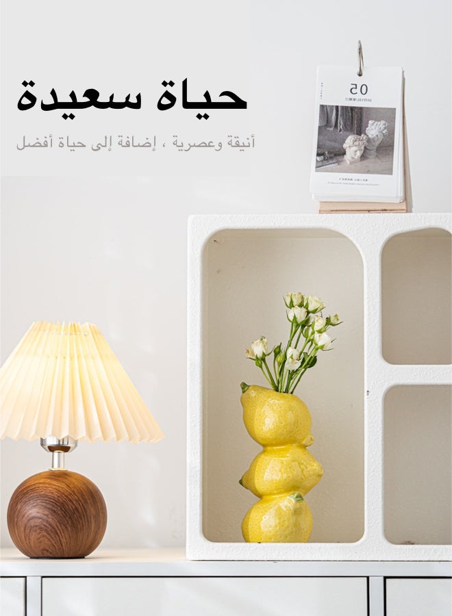 مزهرية فواكه خزفية زهرة - ديكور منزلي ومكتبي بسيط - Image 1