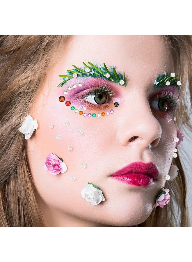 MAYCREATE® 1600pcs Face Gem Rhinestones Sticker Kits, 3/4/5/6 mm Self Adhesive Flatback Glitter Crystal Gems for Makeup, Assorted Color Face Jewels Diamonds for DIY Craft, Clothes Making, Nail Art - Image 5