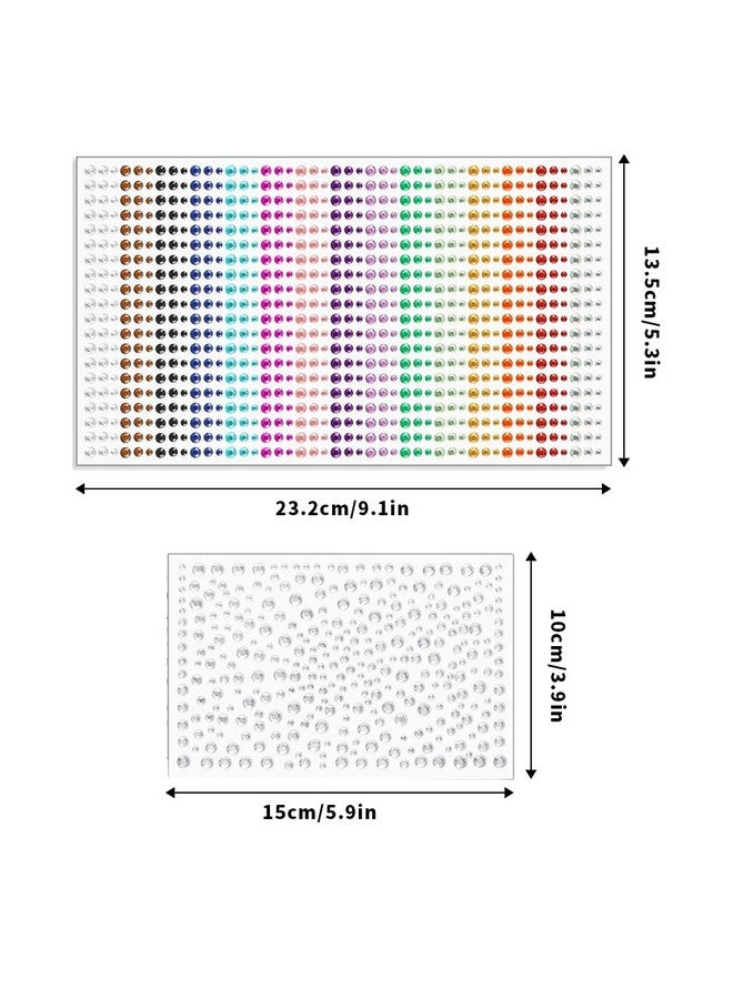 MAYCREATE® 1600pcs Face Gem Rhinestones Sticker Kits, 3/4/5/6 mm Self Adhesive Flatback Glitter Crystal Gems for Makeup, Assorted Color Face Jewels Diamonds for DIY Craft, Clothes Making, Nail Art - Image 2